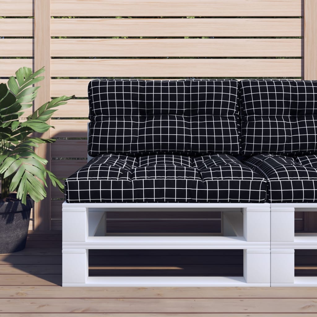 Vidaxl Pallet cushions 2 st fabric diamond pattern black