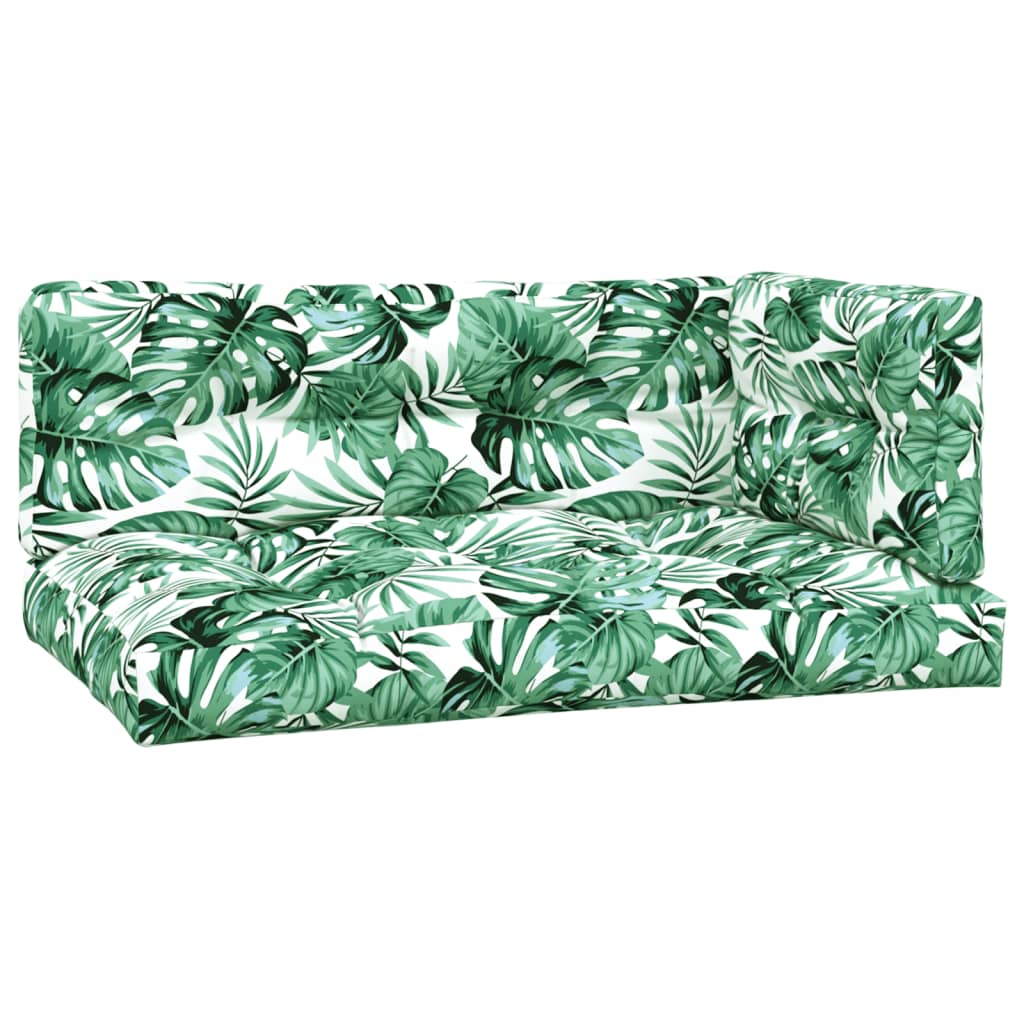 Vidaxl Pallet cushions 3 st fabric leaf pattern