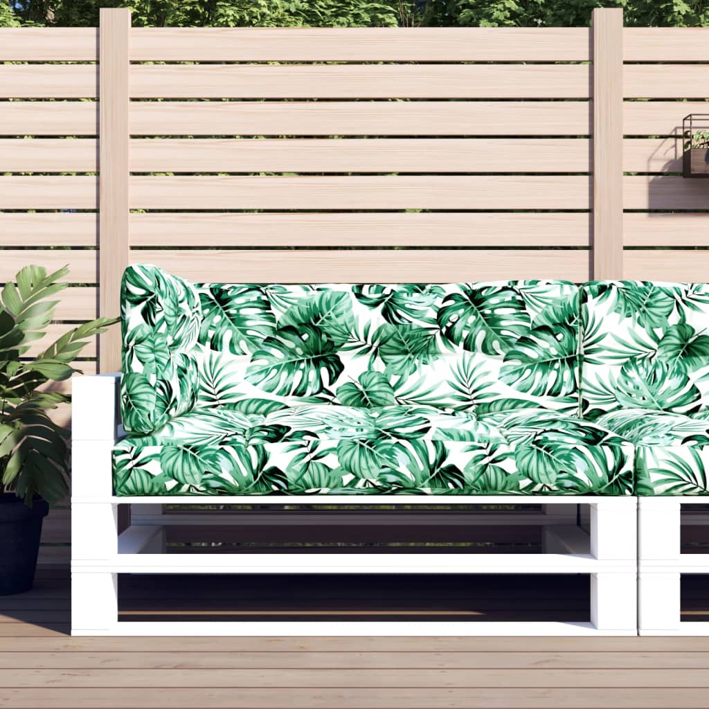 Vidaxl Pallet cushions 3 st fabric leaf pattern