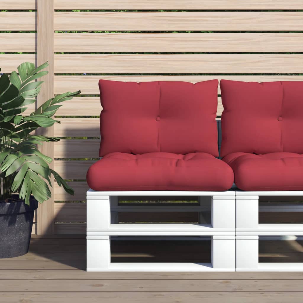 Vidaxl Pallet cushions 2 st fabric wine red