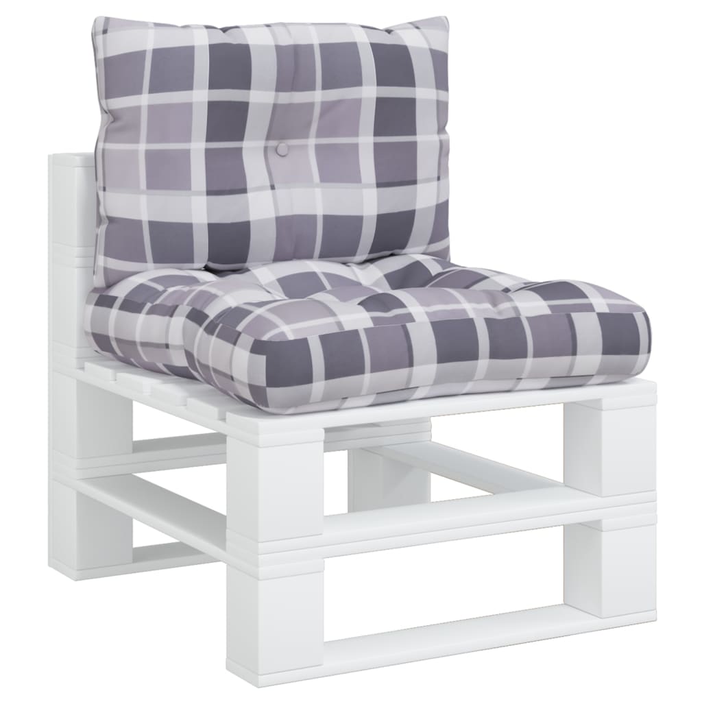 VidaXL палетни възглавници 2 бр плат с диамант сиво