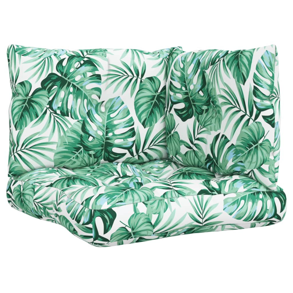 Vidaxl Pallet cushions 3 st fabric leaf pattern