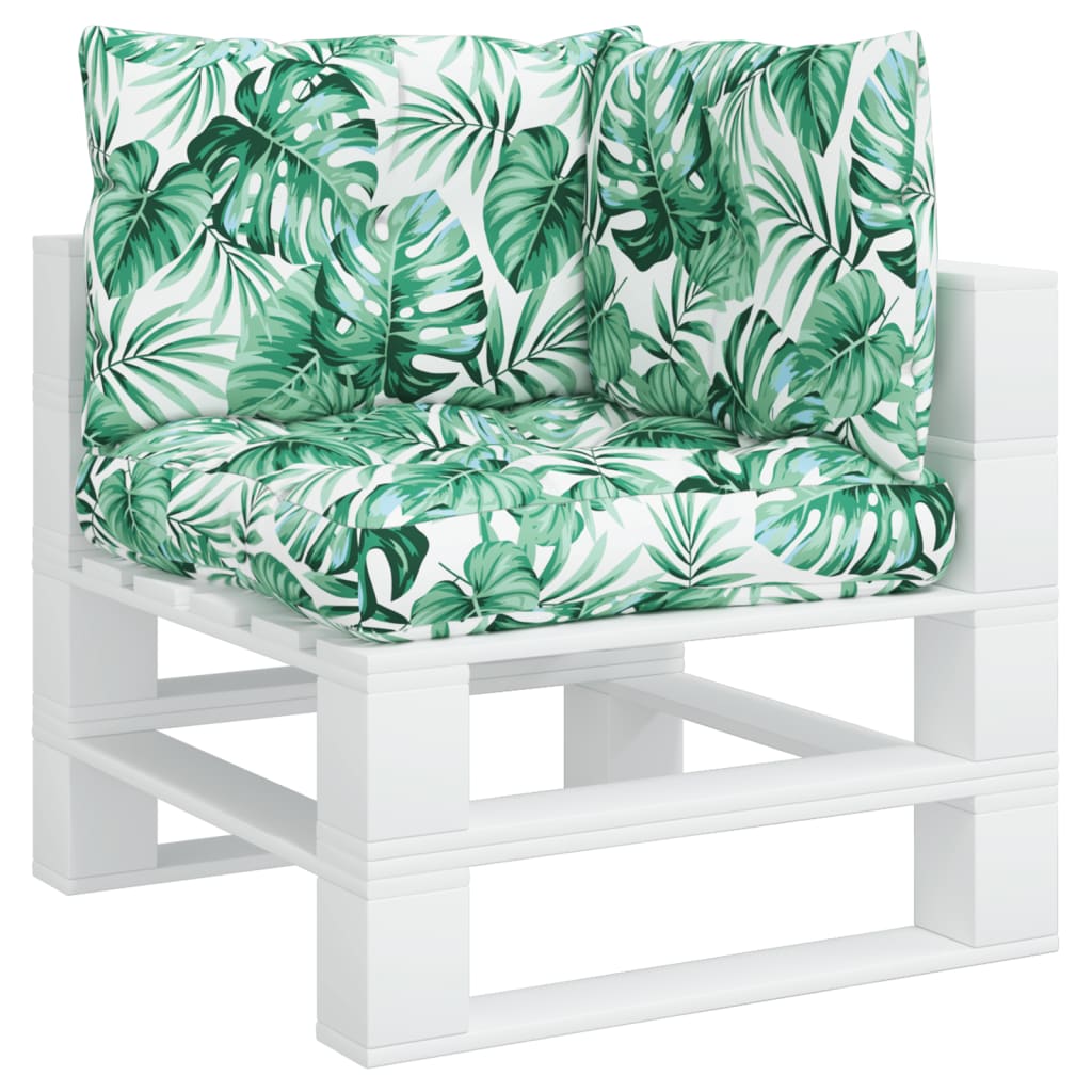 Vidaxl Pallet cushions 3 st fabric leaf pattern
