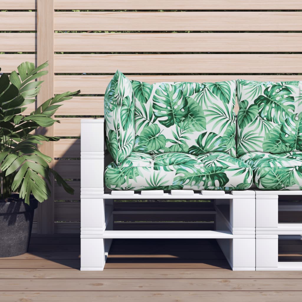 Vidaxl Pallet cushions 3 st fabric leaf pattern