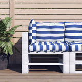 Vidaxl pallet cushions 3 pcs striped oxford fabric white and blue