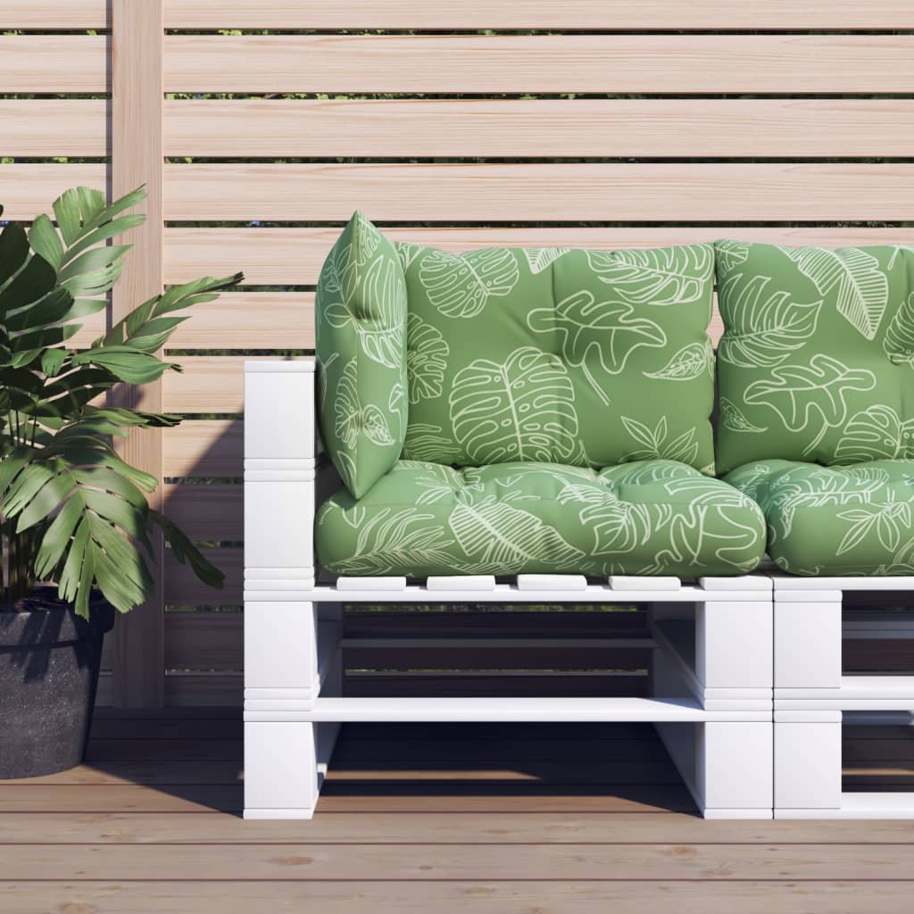 Vidaxl Pallet cushions 3 ST Leaf pattern Oxford Fabric