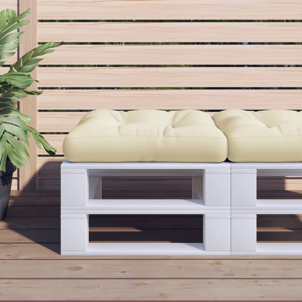 VidaXL Pallet cushion 58x58x10 cm Fabric Crème colored
