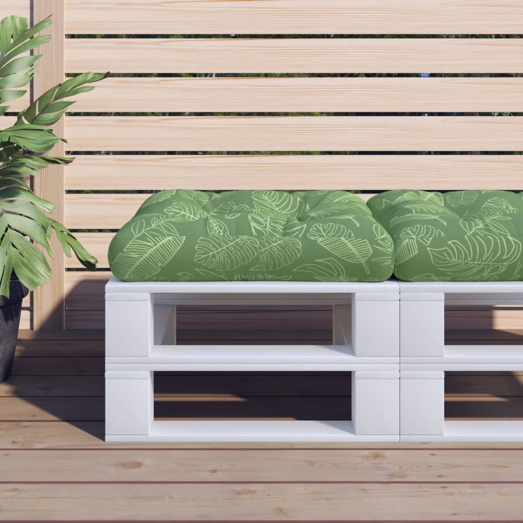 Vidaxl Pallet Pushion Blad mønster 58x58x10 cm Oxford stof