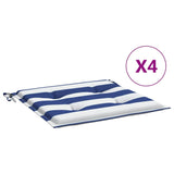 VidaXL Garden chair cushions 4 ST striped 40x40x4 cm fabric white and blue
