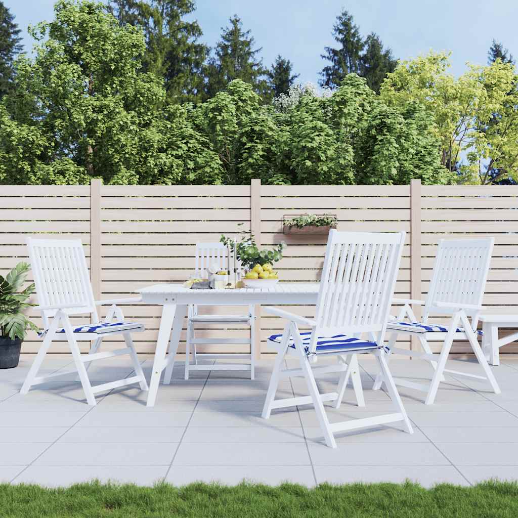 VidaXL Garden chair cushions 4 ST striped 40x40x4 cm fabric white and blue