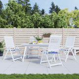 VidaXL Garden chair cushions 4 ST striped 40x40x4 cm fabric white and blue