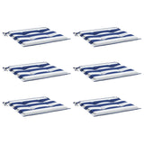 VidaXL Garden chair cushions 6 sted 40x40x4 cm fabric white and blue