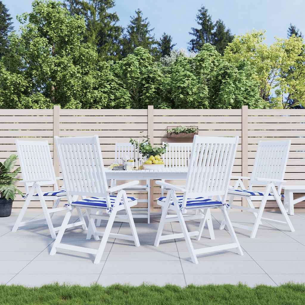VidaXL Garden chair cushions 6 sted 40x40x4 cm fabric white and blue