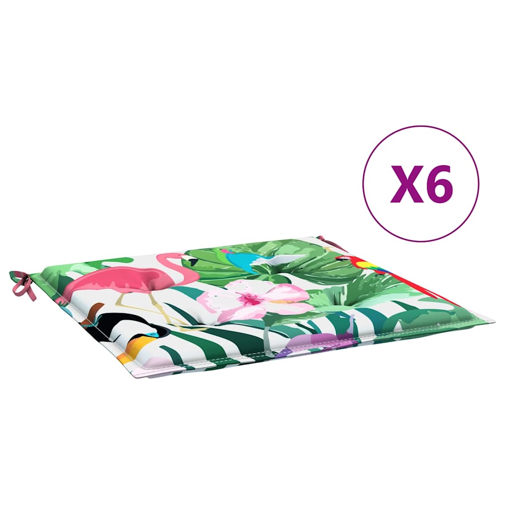 Vidaxl Garden Stol Puder 6 PCS 40x40x4 cm stof Multi -farvet