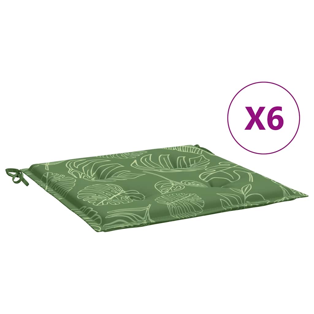 VidaXL chair cushions 6 pcs leaf pattern 40x40x4 cm fabric