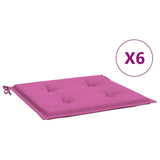 Cuscini da sedia da giardino Vidaxl 6 St 40x40x4 cm tessuto rosa