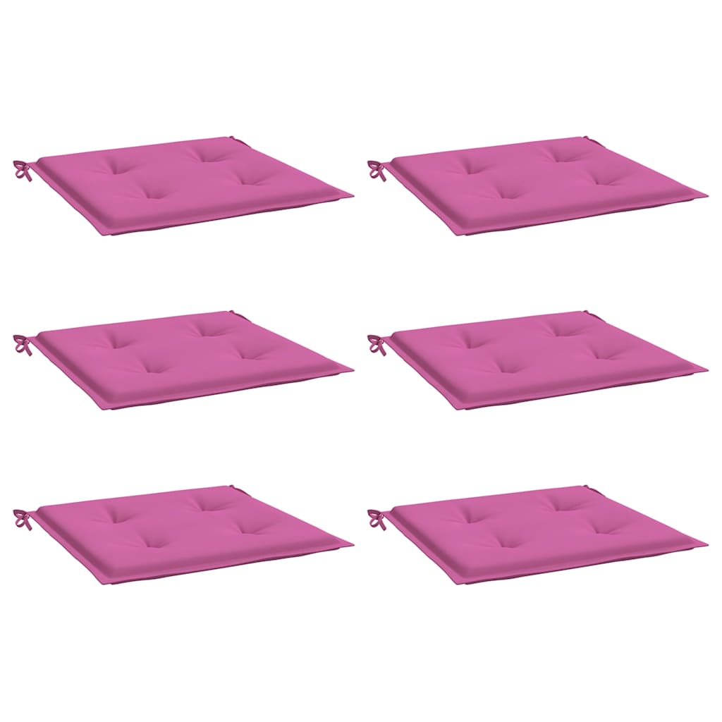 Cuscini da sedia da giardino Vidaxl 6 St 40x40x4 cm tessuto rosa