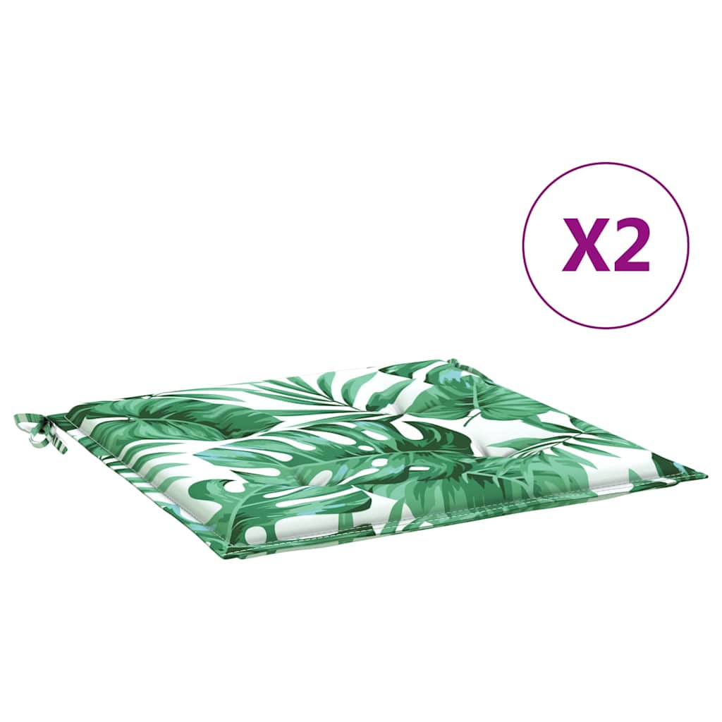 Vidaxl stolhynder 2 stk. Bladmønster 50x50x4 cm stof