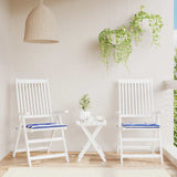 Cuscini da sedia da giardino Vidaxl 2 St a strisce 50x50x4 cm tessuto bianco e blu