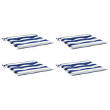 Cuscini da sedia da giardino Vidaxl 4 St Stried 50x50x4 cm tessuto bianco e blu