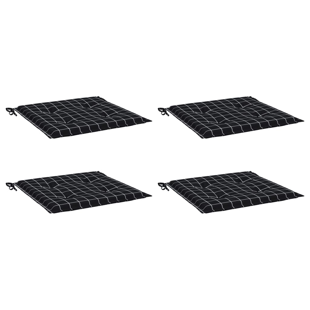 Vidaxl Garden Stol Puder 4 StedCarn Mønster 50x50x3 cm Stof sort sort