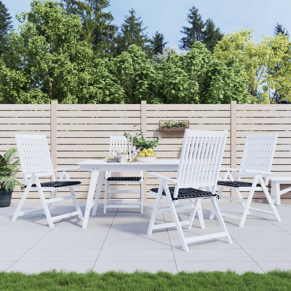 Vidaxl Garden Stol Puder 4 StedCarn Mønster 50x50x3 cm Stof sort sort