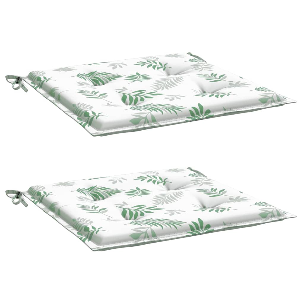 VidaXL chair cushions 2 pcs leaf pattern 50x50x3 cm fabric
