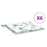 Cuscini da sedia Vidaxl 6 pezzi Modello fogliare 50x50x3 cm tessuto