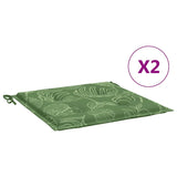 Cuscini da sedia Vidaxl 2 pezzi Modello fogliare 50x50x4 cm