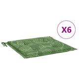 Cuscini da sedia Vidaxl 6 pezzi Modello fogliare 50x50x4 cm