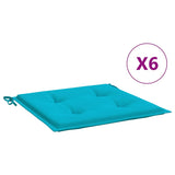 Vidaxl Garden Stol Puder 6 St 50x50x4 cm Stof Turkis