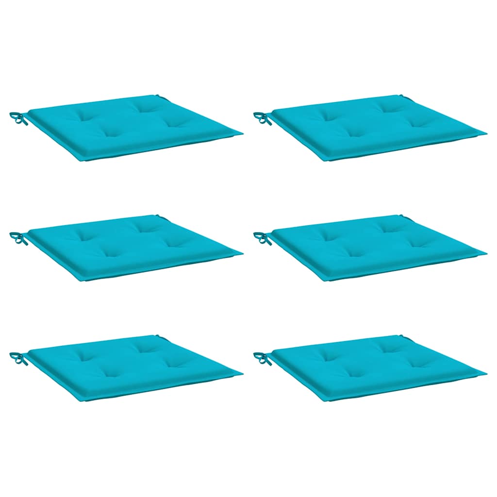 Vidaxl Garden Stol Puder 6 St 50x50x4 cm Stof Turkis