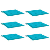 Vidaxl Garden Stol Puder 6 St 50x50x4 cm Stof Turkis