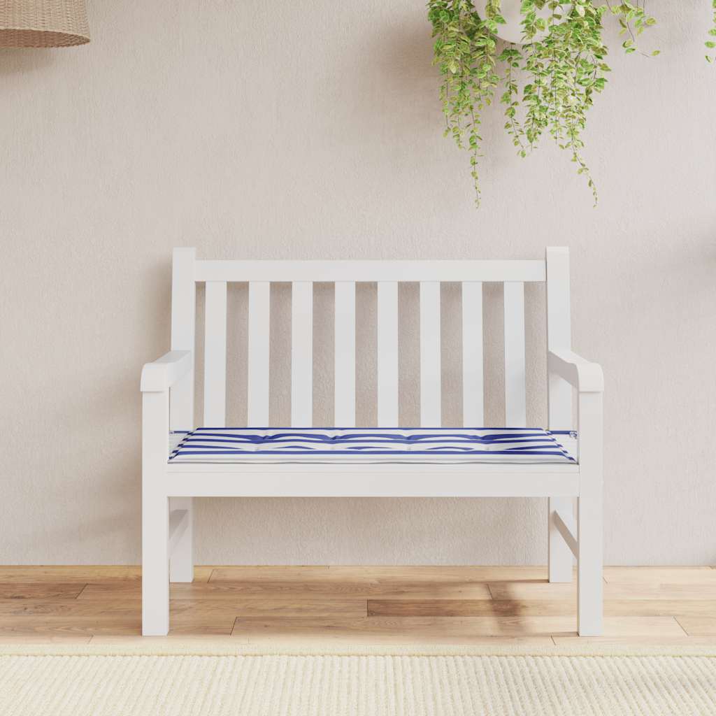 Vidaxl Garden Bench polštář pruhovaný 100x50x4 cm oxford textilie bílá a modrá