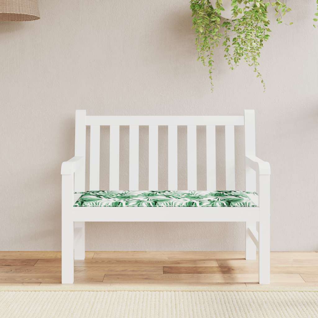 Vidaxl Garden bench cushion 120x50x4 cm Oxford fabric leaf pattern