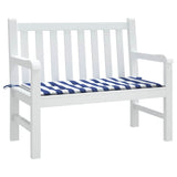 Vidaxl Garden Bench Pude stribet 120x50x4 cm Oxford stof hvid og blå