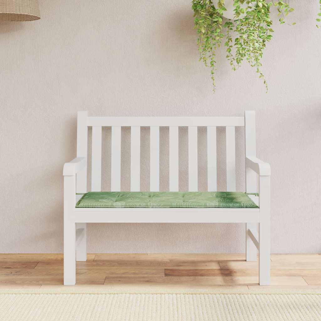 Vidaxl Garden Bench polštář 120x50x4 cm Oxfordský tkanina listový vzorek listů