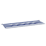 Vidaxl Garden Bench Pude stribet 150x50x4 cm Oxford stof hvid og blå