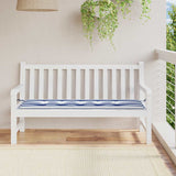 Vidaxl Garden Bench Pude stribet 150x50x4 cm Oxford stof hvid og blå