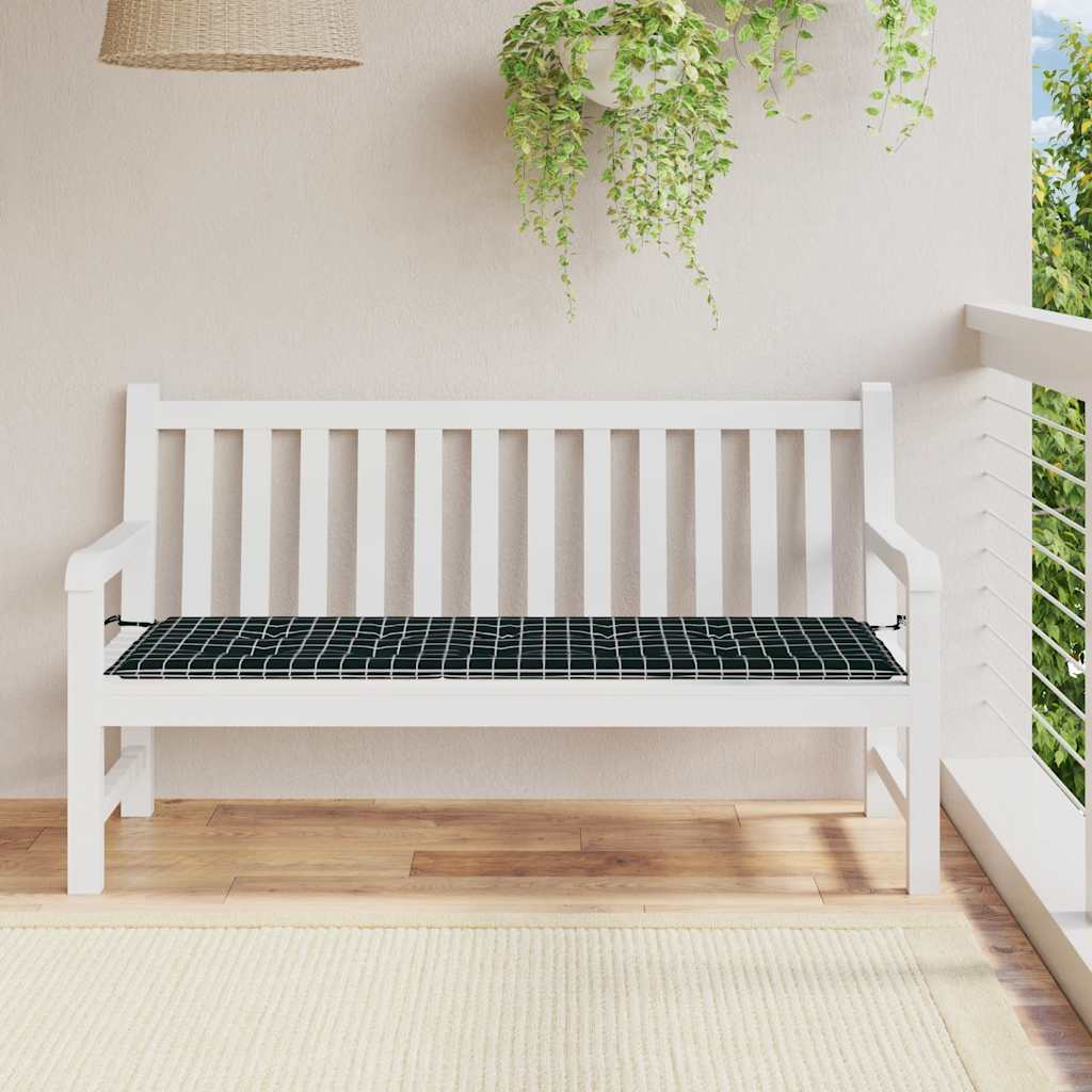 Vidaxl Garden Banch Cushion Diamond Pattern 150x50x4 cm Tessuto di Oxford Nero