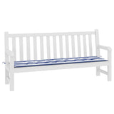 VidaXL Garden bench cushion striped 200x50x4 cm fabric white and blue