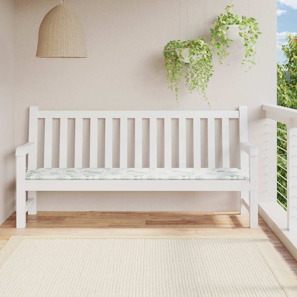 Vidaxl Garden Bench polštář listů vzorec 200x50x4 cm tkanina