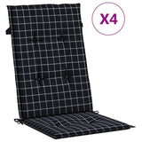 VidaXL chair cushions 4 st high back diamond pattern Fabric black