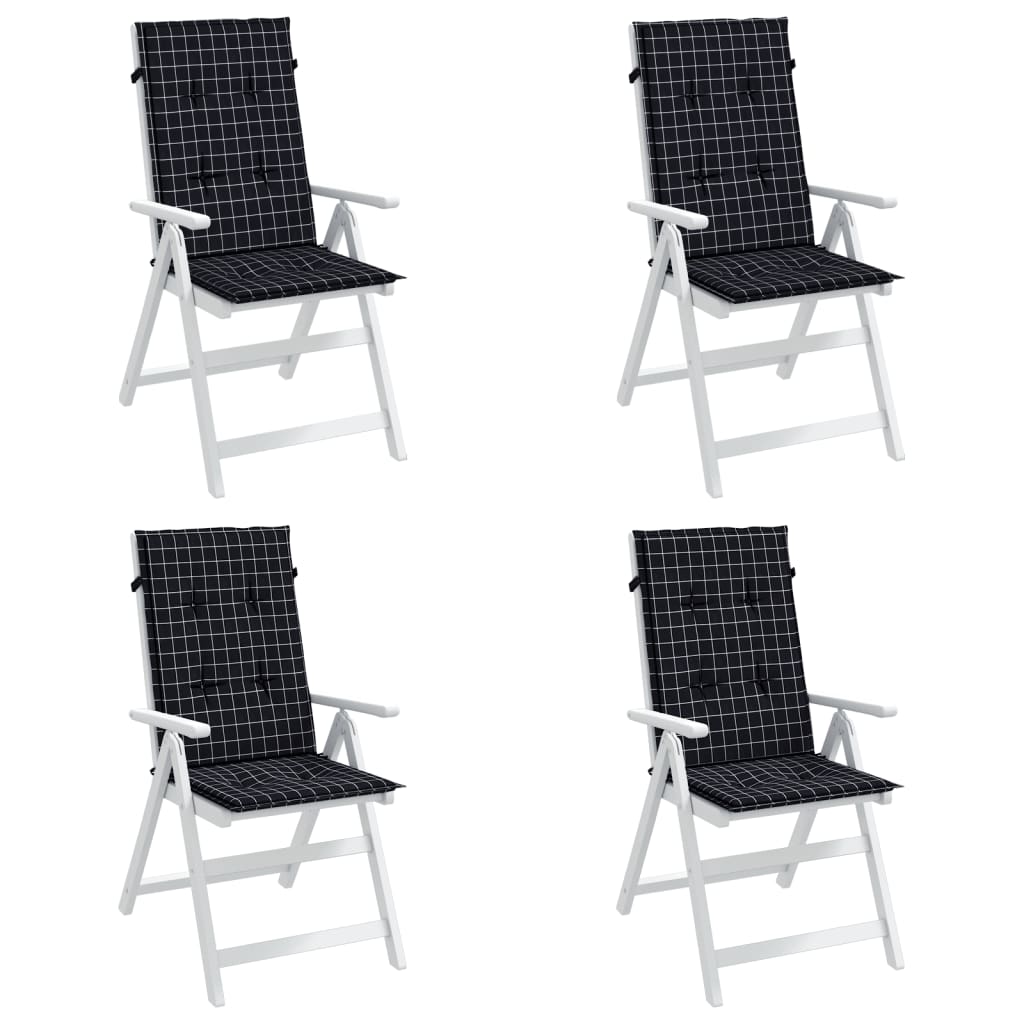 VidaXL chair cushions 4 st high back diamond pattern Fabric black