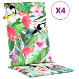 Vidaxl chair cushions 4 st high back fabric multi -colored