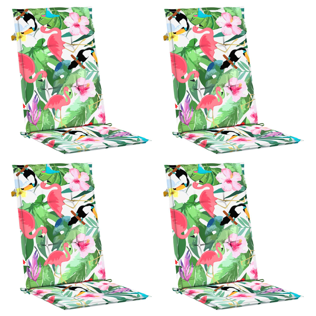 Vidaxl chair cushions 4 st high back fabric multi -colored