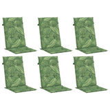 VidaXL chair cushions 6 st high back leaf pattern fabric
