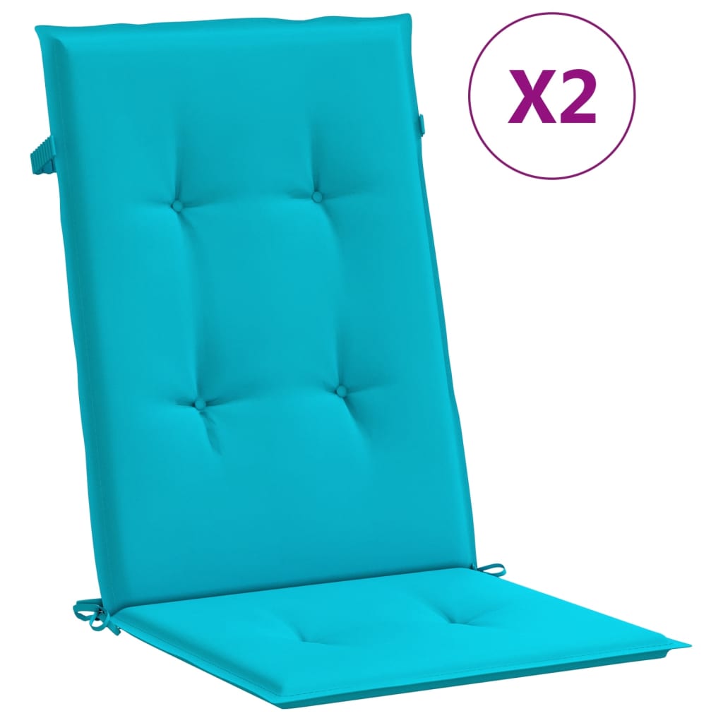 VidaXL chair cushions 2 st high back fabric turquoise