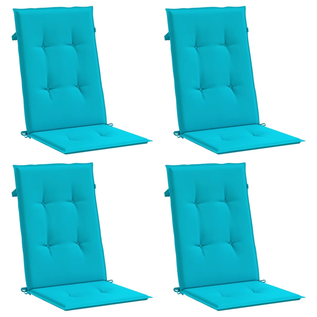 VidaXL chair cushions 4 st high back fabric turquoise