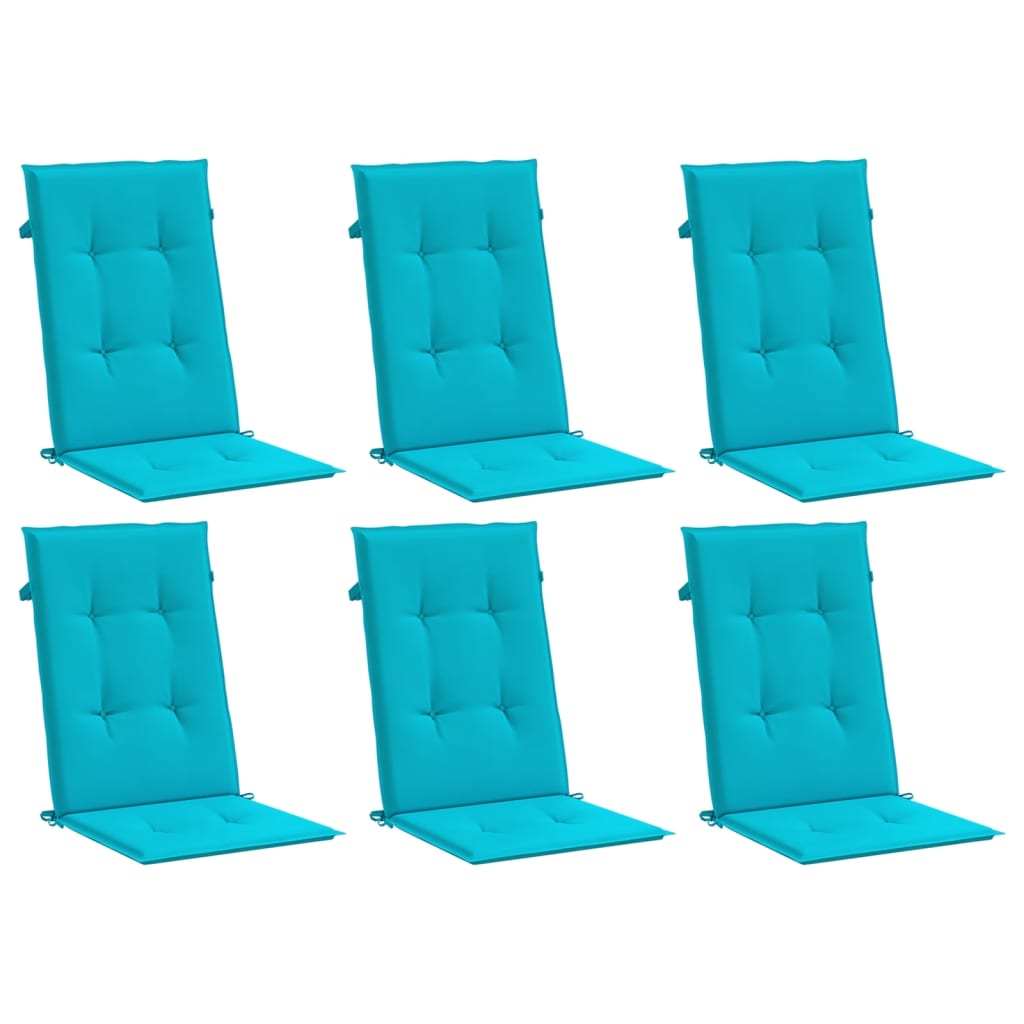 Vidaxl Chair cushions High backrest 6 st fabric turquoise